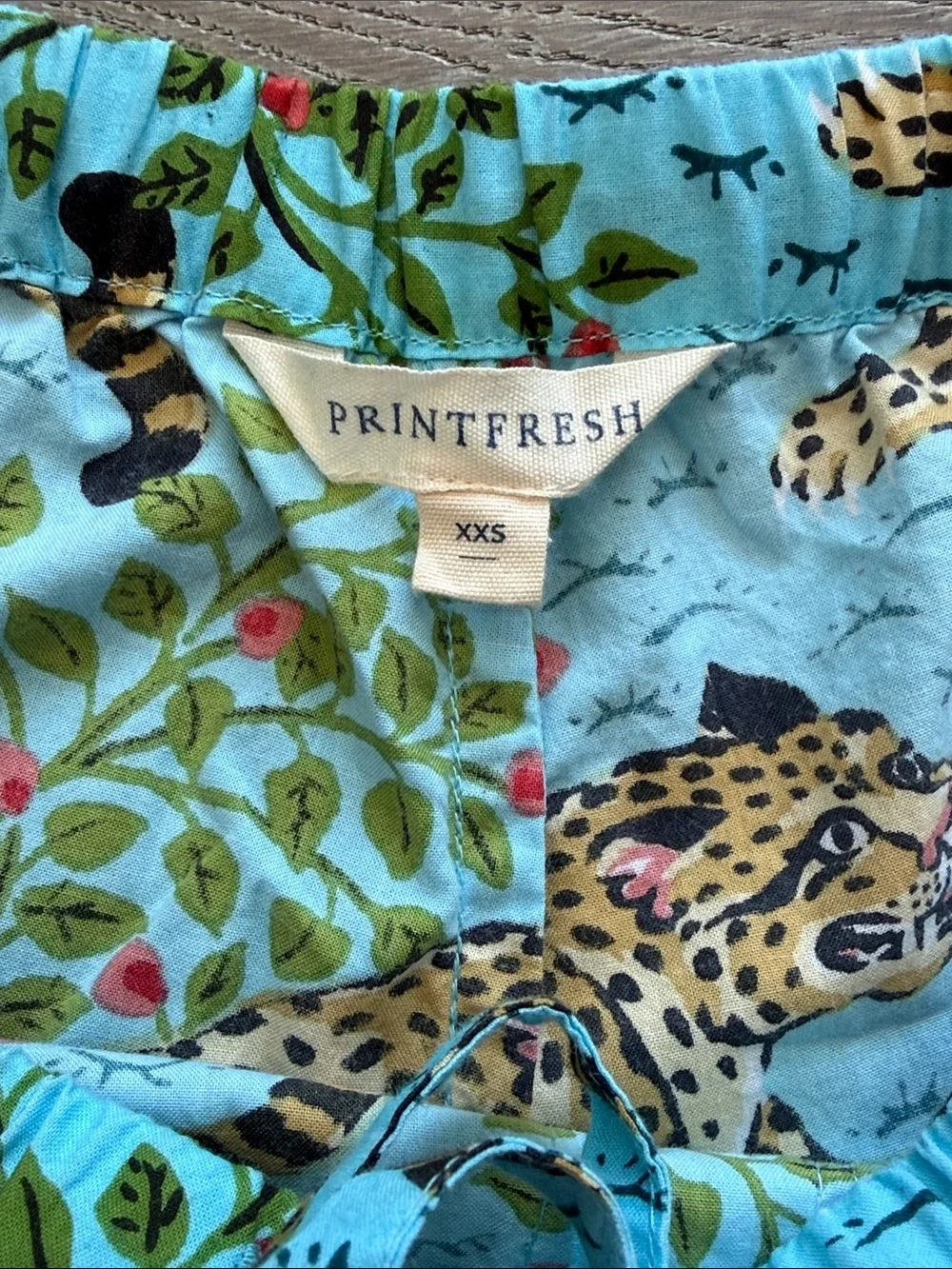 Printfresh Bagheera Leopard 🐆 Print Something Blue (Aqua) Short Pajama Set-XXS - Picture 4 of 16
